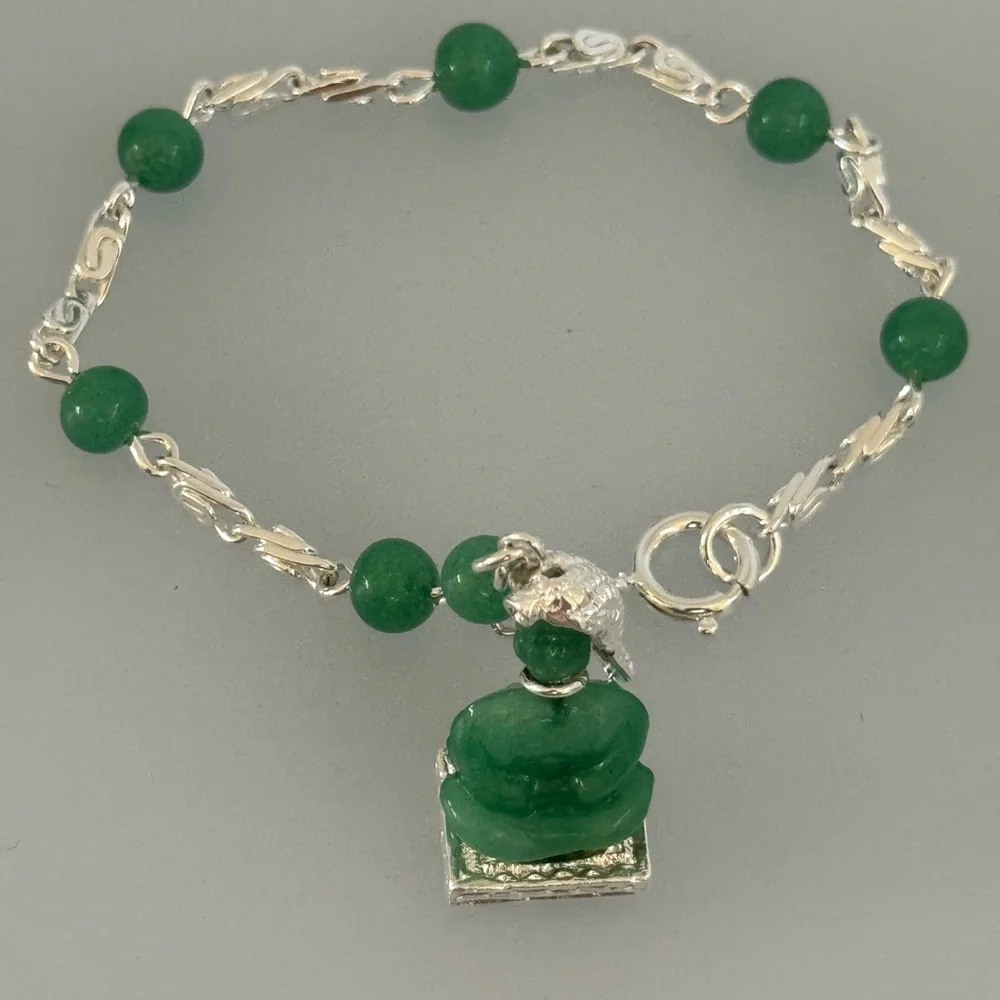 Elegant 925 silver bracelet aventurine stone
